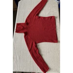 TALBOTS turtleneck sweater 80% Merino Wool Blend Red Orange M